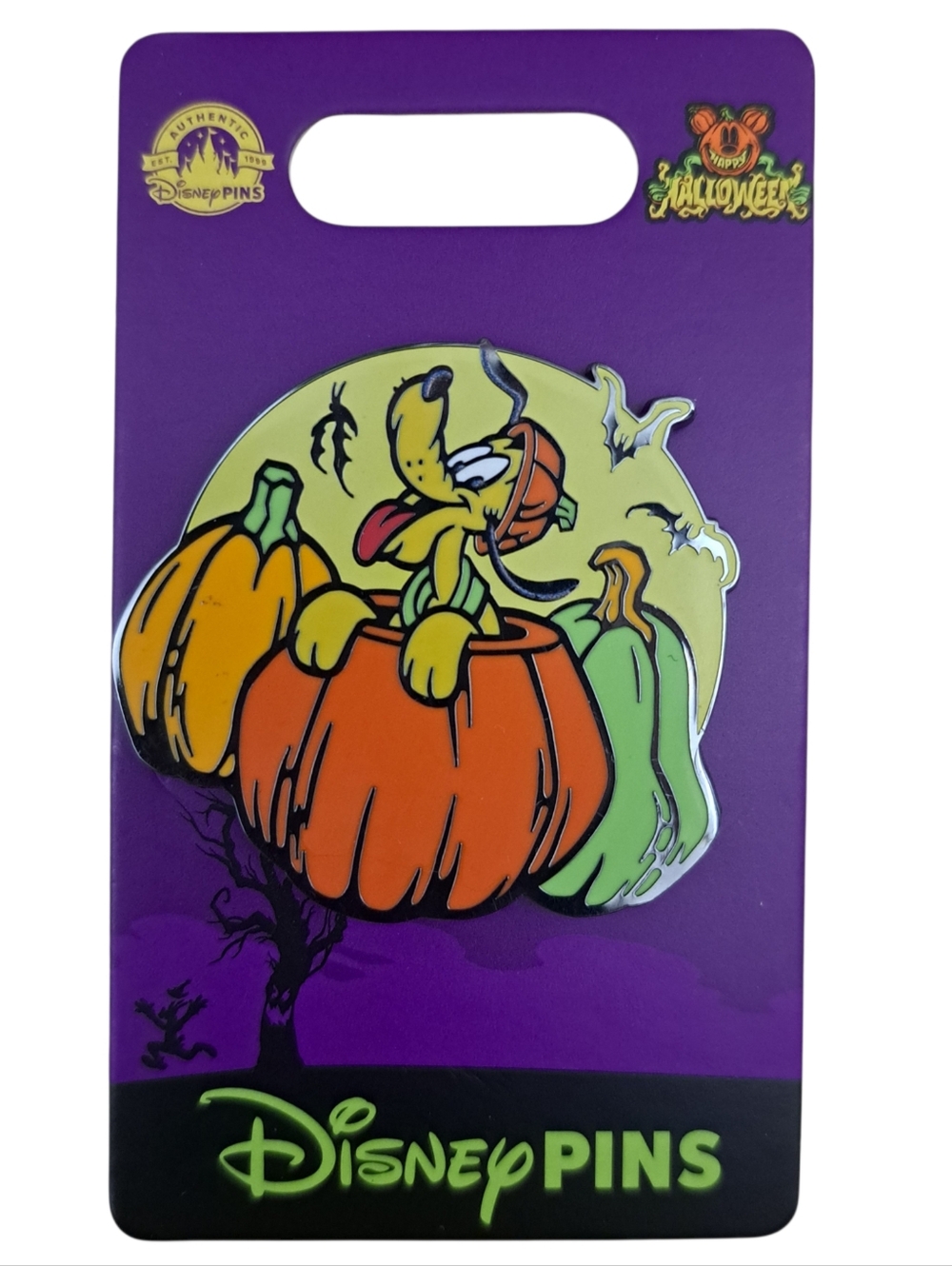 Disney Pluto Pumpkin Halloween Pin - Orange, Green & Yellow